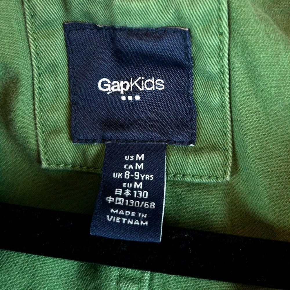 Gap Kids Olive Green Utility Field Jacket Hooded Cotton Twill Girls Size M 8-9Y - Picture 3 of 12